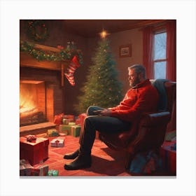 Christmas In The Living Room 39 Canvas Print
