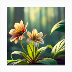 Flowers In The Forest Canvas Print