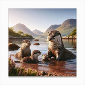 Otters Canvas Print