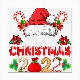 Family Christmas 2022 Matching Candy Santa Hat Funny Xmas Canvas Print