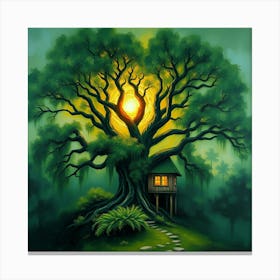 House In The Tree 1 Canvas Print