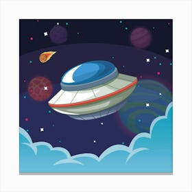Ufo In Space Canvas Print