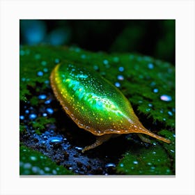 Mutant Humanoide Half Slug Tranlucide Glow Half Alien Macro Mini Bioluminesent In Dunts Jungle 3 Canvas Print