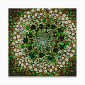 Gold And Green Square Canvas Print