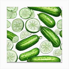 Cucumber As A Frame Ultra Hd Realistic Vivid Colors Highly Detailed Uhd Drawing Pen And Ink P (4) Canvas Print