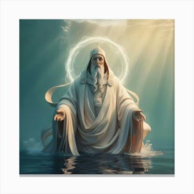 A Majestic Depiction Of The Hierophant, An Ethereal Figure Bathed In Soft, Warm, And Divine Light, As If Illuminated By Celestial Rays, Set Against A Serene Underwater Backdrop, With Subtle Aquatic Textures And Gentle Ripples (2) Canvas Print