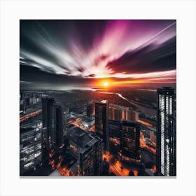 Sunset Over The City 6 Canvas Print