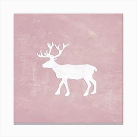 Reindeer Chalkboard Rose Square Canvas Print