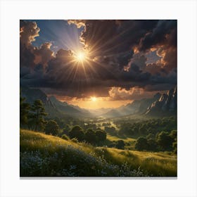 Sunset In The Mountains 15 Canvas Print