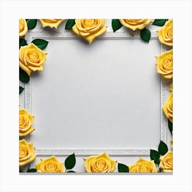 Yellow Roses Frame 4 Canvas Print