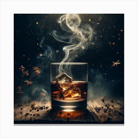 A glass with noble whiskey 1 Canvas Print