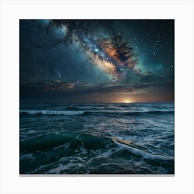 Milky Over The Ocean Art Canvas Print