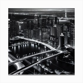 Cityscape At Night 1 Canvas Print