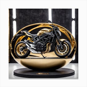Gold Motorcycle 3 Canvas Print