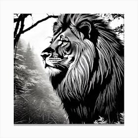 Lion In The Forest 19 Canvas Print