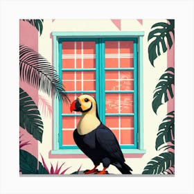 Bird In The Window Canvas Print