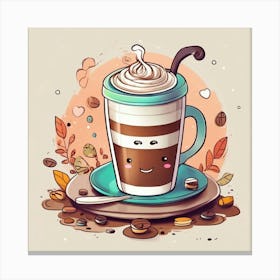 Cute Coffee Cup Canvas Print