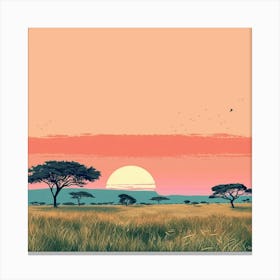 Sunset In The Savannah 2 Canvas Print