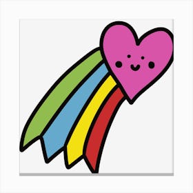 Rainbow Heart Cute Canvas Print