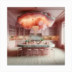 Pink Cloudy kitchen Canvas Print