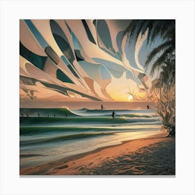 Sunset At The Beach 1 Canvas Print