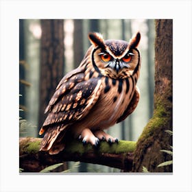 Owl In The Forest 18 Canvas Print