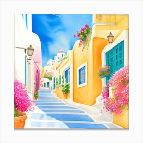 Street In Greece Canvas Print