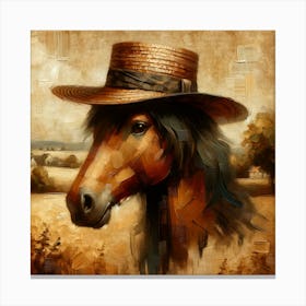 Horse In A Hat Canvas Print