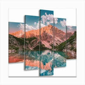 A Large Multi Panel Wall Art Piece With A Mountain Rkr7whtsraqncvyoaiiolg Uba43vb2rumhgvxa3mxitw Canvas Print