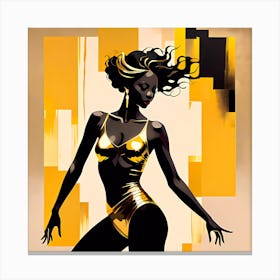 Model On Gold And Black Canvas Print