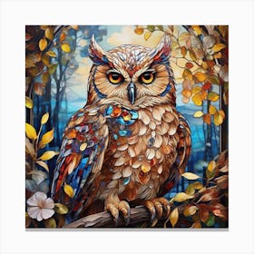 Owl In The Forest Canvas Print