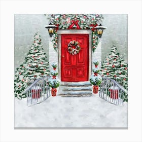 Christmas Door Canvas Print