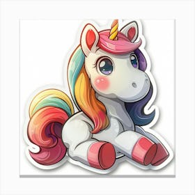 Unicorn Sticker 130 Canvas Print