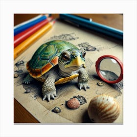 3d Turtle Canvas Print