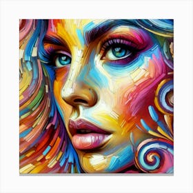 Colorful Face Painting Canvas Print