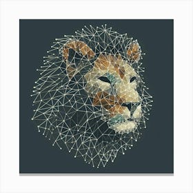 Abstract Lion String Art Concept 1 Canvas Print