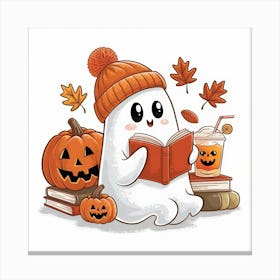 Ghost Reading A Book Canvas Print