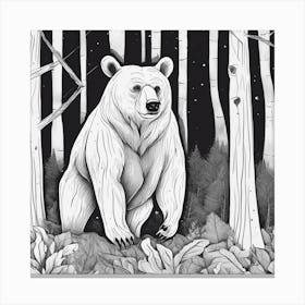 Bear In The Woods 6 Canvas Print