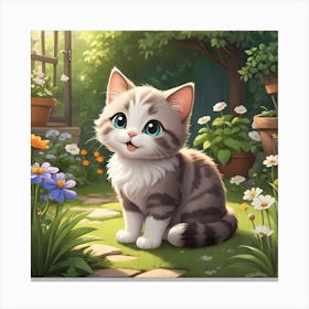 Cheerful Kitten Canvas Print