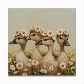 Ducklings Fairycore Painting 9 Canvas Print