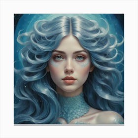 Blue Haired Girl 2 Canvas Print