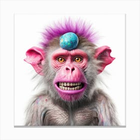 Monkey With Purple Hair Canvas Print