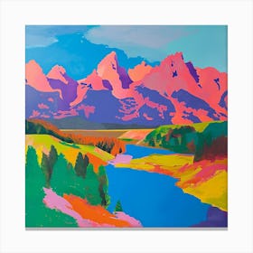Colourful Abstract Grand Teton National Park Usa 6 Canvas Print