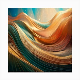 Firefly Symphony, Curves, Abstract, Flowing, Dynamic, Graceful, Elegant, Artistic, Fluid, Wavy, Harm (1) Canvas Print