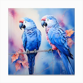 Blue Parrots Canvas Print