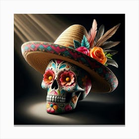 Day Of The Dead Skull 3 Canvas Print