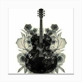 Roses And Guitar Canvas Print