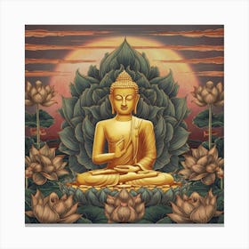 Serenity Of The Golden Buddha Canvas Print