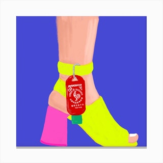 Sriracha  Square Canvas Print