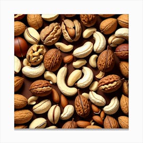 Nuts On A Black Background 9 Canvas Print